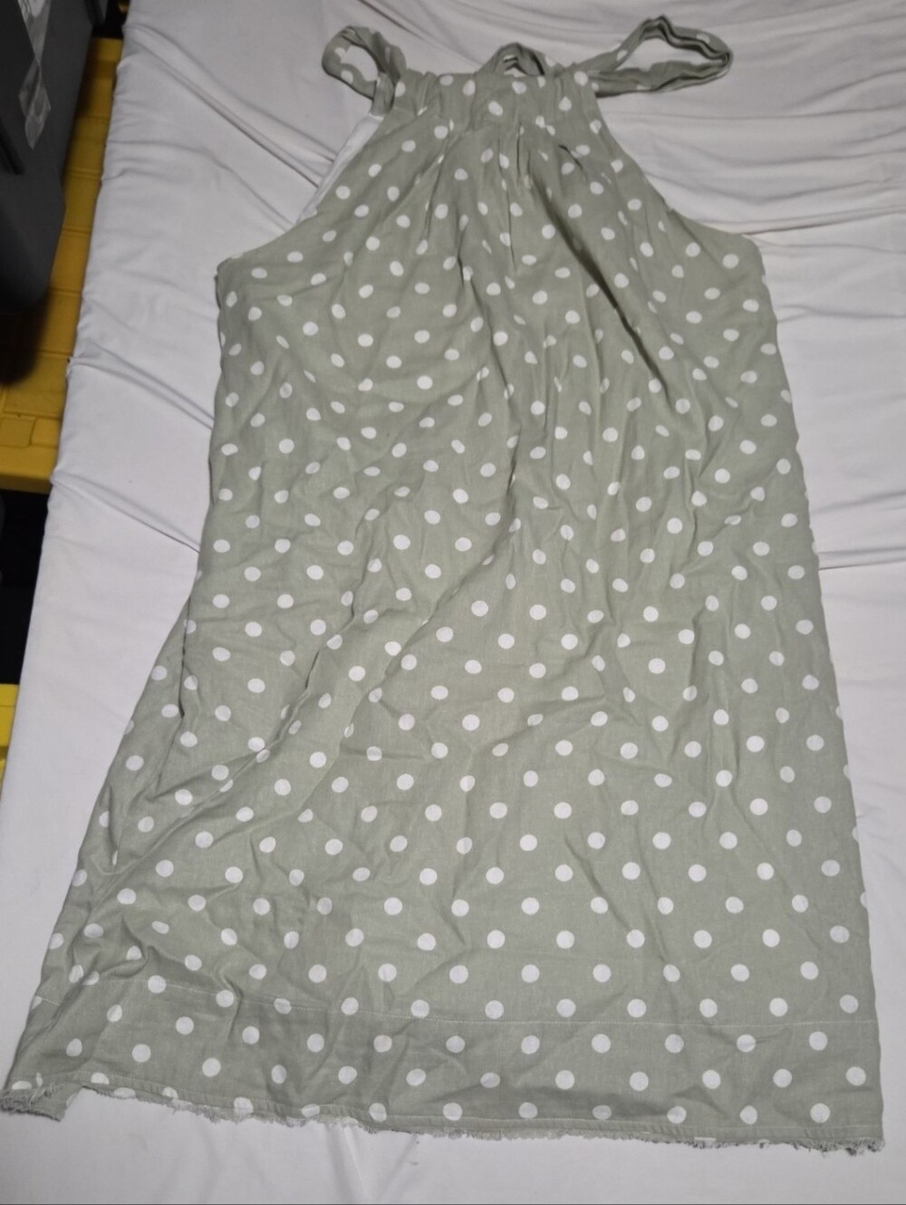 Charlie Paige Women's large green polkadot knee length dress #30